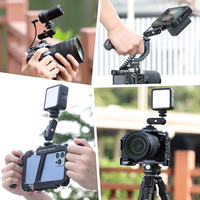 Bras Magique à Double Rotule 1/4'' en Alliage d'Aluminium pour Moniteur Universel, Support pour Appareil Photo, Vidéo et Accessoires de Photographie (Portable)