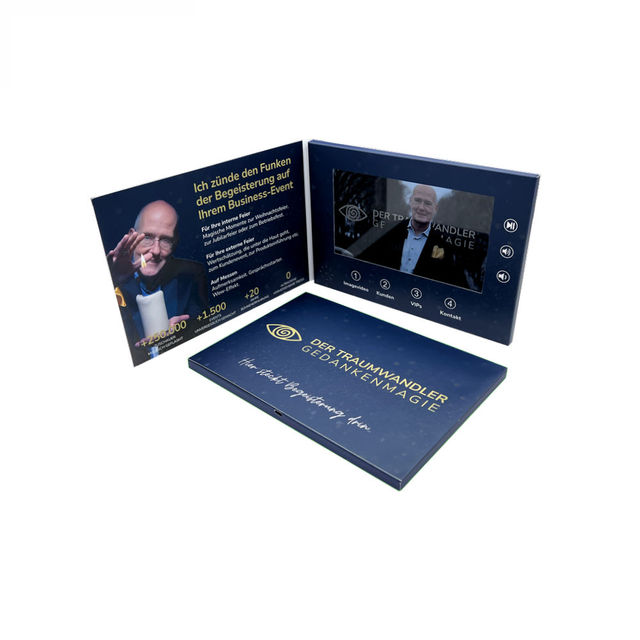 Hot Sales 7 Inch Video Book with LCD Screen Linen Video Brochure Video Greeting Card for Advertising Promotion