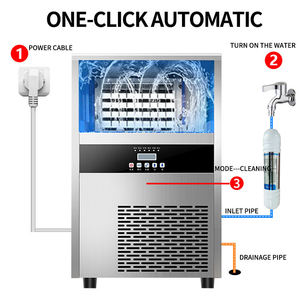 Machine à glaçons commerciale 30 KG/24H en acier inoxydable, machine à glaçons sous comptoir avec capacité de stockage de 20 KG pour bar, café - Product Image 6