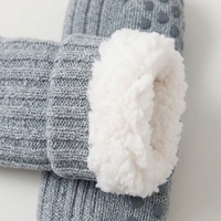 Chaussettes-pantoufles tricotées d'hiver pour enfants, chaudes, thermiques, douillettes, en polaire Sherpa, pour bébés et tout-petits, coffret cadeau