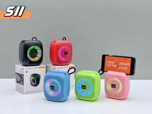 NEW S11 Outdoor HD Quality Sound <b>Speaker</b> Mini Colorful RGB Lights Subwoofer Stereo Amplifier Wireless <b>Speaker</b> Phone Stand - Product Image 4