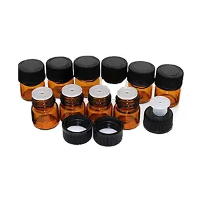 Amber 1ml 1/4 Dram Essential Oil Bottle With Orificer No Leak Mini Essential Oil Bottle Sample Bottle