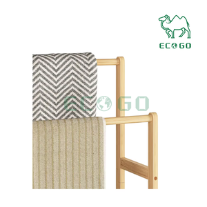 Estante de almacenamiento de manta de bambú Premium de 2 niveles, toallero independiente para baño, muebles para el hogar - Product Image 3