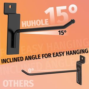 5.2 slatwall <b>hooks</b> 4"/6"/8" 30PC Black Vietnam Origin <b>Hooks</b> & Rails <b>Pegboard</b> Mounted Industrial 30lb weight capacity - Product Image 5