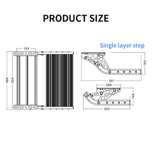HEYRV <span class=keywords><strong>Escaleras</strong></span> plegables antideslizantes de aluminio de un solo paso manual RV de 484mm con carga de luz LED 200KG para remolque de <span class=keywords><strong>autocaravana</strong></span> - Product Image 6