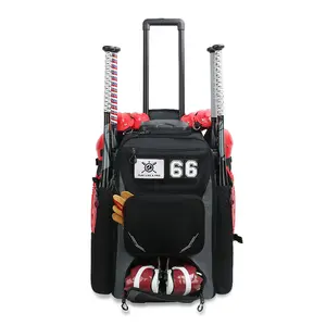 Kopbags 사용자 정의 도매 야구 롤러 배트 가방 소프트볼 가방 바퀴 롤링 야구 포수 가방