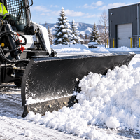 Lame à neige hydraulique multicolore pour mini-chargeuse compacte, adaptée aux engins de 0,8 à 3 tonnes