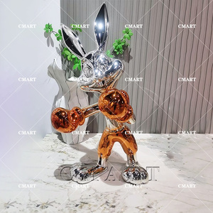 Escultura de Bugs Bunny Boxeador - Resina/Fibra de Vidrio Pintada a Mano, Tamaño Personalizable, Tema de Amor, Decoración para el Hogar - Product Image 4