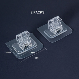 2 supports de tringle à <span class=keywords><strong>rideau</strong></span> sans perçage, universels, en plastique, autocollants, pour fixation murale - Product Image 6