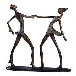 Escultura Moderna de Bronce de Pareja Bailando, Arte Figurativo Hecho a Mano para Decoración de Mesa, Sala de Estar, Hogar y Oficina - Product Image 1