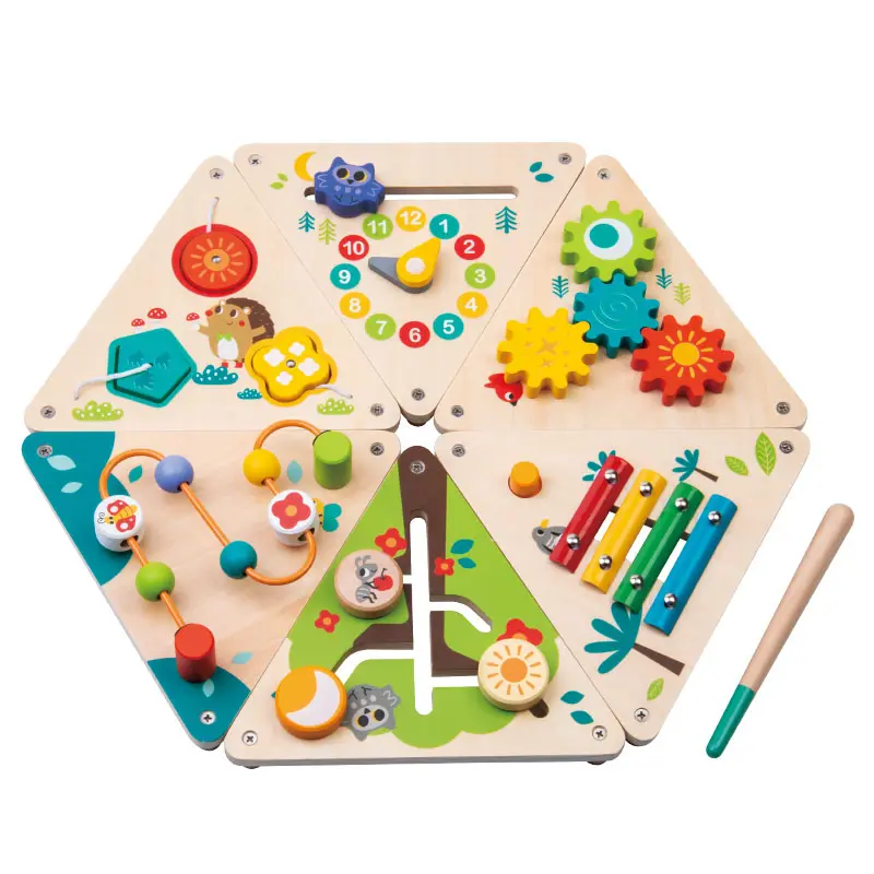 Jouets éducatifs en bois multi-fonction station d'activité perle labyrinthe perle labyrinthe planche de jeu pour enfants