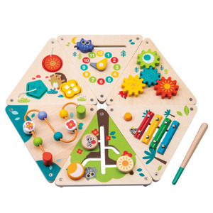 Wooden Educational Multi-function Toys Activity Station Bead Maze Bead Maze Play Board For Kids