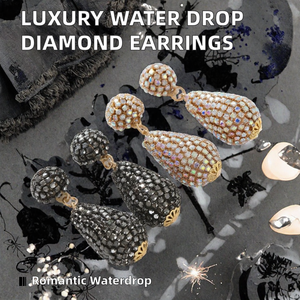 Meilleures boucles d'oreilles de luxe en forme de goutte d'eau, boucles d'oreilles pendantes en cristal de strass, bijoux en alliage plaqué or pour femmes, anniversaire - Product Image 2