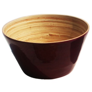 Grand bol en bambou naturel fait à la main avec couvercle Bol en bambou fabriqué écologique pour un usage domestique - Product Image 2