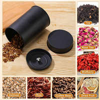 Boîte à thé ronde en métal RTS, 50-100g, avec couvercles hermétiques doubles de luxe, boîte portable pour café, nourriture pour chien, flocons d'avoine