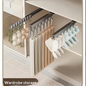 <span class=keywords><strong>Appendiabiti</strong></span> Estraibile Rinforzato per Armadio, Organizzatore a Gancio Montato dall'Alto Senza Foratura per Cucina, Bagno e Guardaroba - Product Image 5