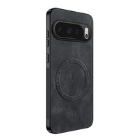Casing Ponsel Pengisian Daya Nirkabel Magnetik Pola Kulit untuk Google Pixel 6 6A 7 8 8A 9 9A 10 Pro XL