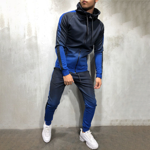 批发运动裤和拉链连帽衫套装定制长袖运动慢跑者运动服男士慢跑者套房 - Product Image 1