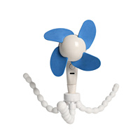 Ventilateur domestique en plastique de haute qualité, rechargeable 800 mAh, 3 vitesses, en forme de pieuvre