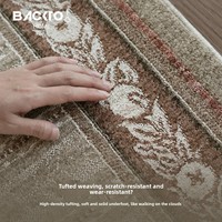 BACKTO Maschinell Gewebter Teppich mit Floralem Abstraktem Muster Vintage Wabi-Sabi Stil für Wohnzimmer Schlafzimmer Retro