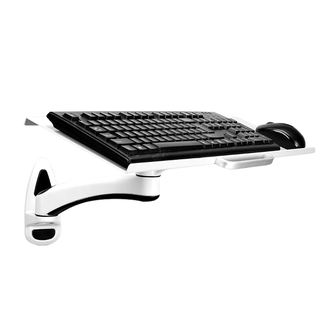 Dual Use Aluminum Alloy 360 Degree Swivel Wall Mount Foldable Keyboard Tray Holder 60*18.5cm (In Stock)