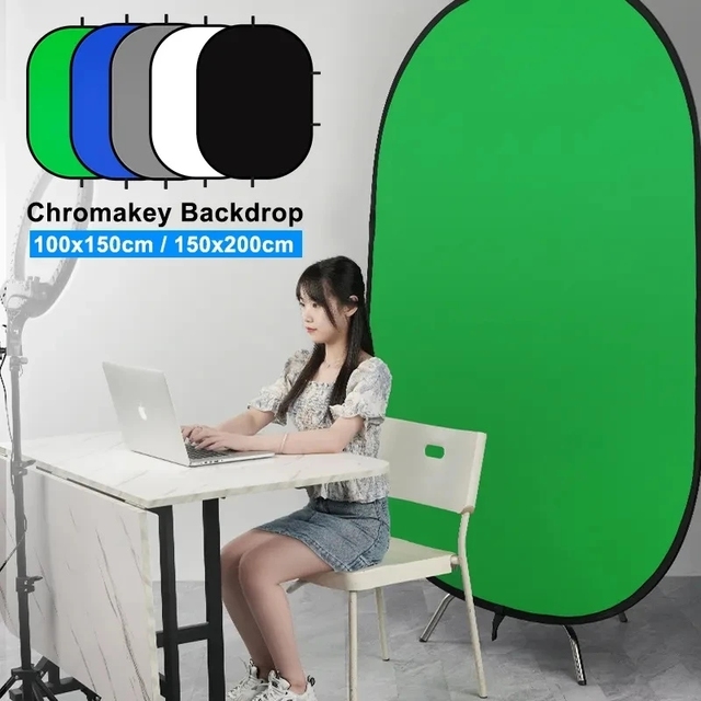 Screen Background Chromakey Backdrop Reflector Collapsible Reflector Portable Green Spots Green Screen Lighting Studio Kit YC