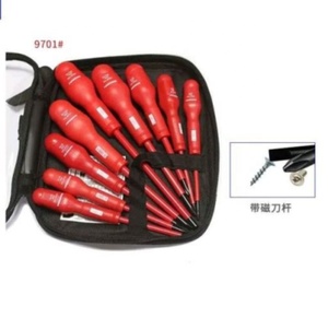 Bộ tua vít điện chuyên dụng 9 món/túi, độ chính xác cao, chất liệu CR-V, chịu điện áp 1000V, có nam châm, gồm tua vít chữ thập và tua vít đầu bằng cách điện - Product Image 6