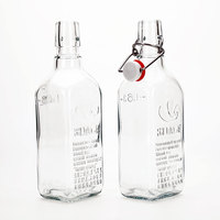 Bouteilles en verre ambré VISTA Wholesale EZ Cap à bouchon basculant 450ml/500ml/750ml/1000ml pour impression sérigraphique, idéales pour le brandy, le kombucha, la tequila (vides)