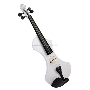 NAOMI Violon Électrique 4/4 Pleine Grandeur Violon Silencieux en <span class=keywords><strong>bois</strong></span> Massif W/Étui à Violon + Nœud Papillon + Casque + Colophane + Câble Audio (Blanc) - Product Image 2