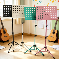 Support de partitions pliable portable, réglable en hauteur, robuste, pour la pratique et les performances de guitare, violon, piano