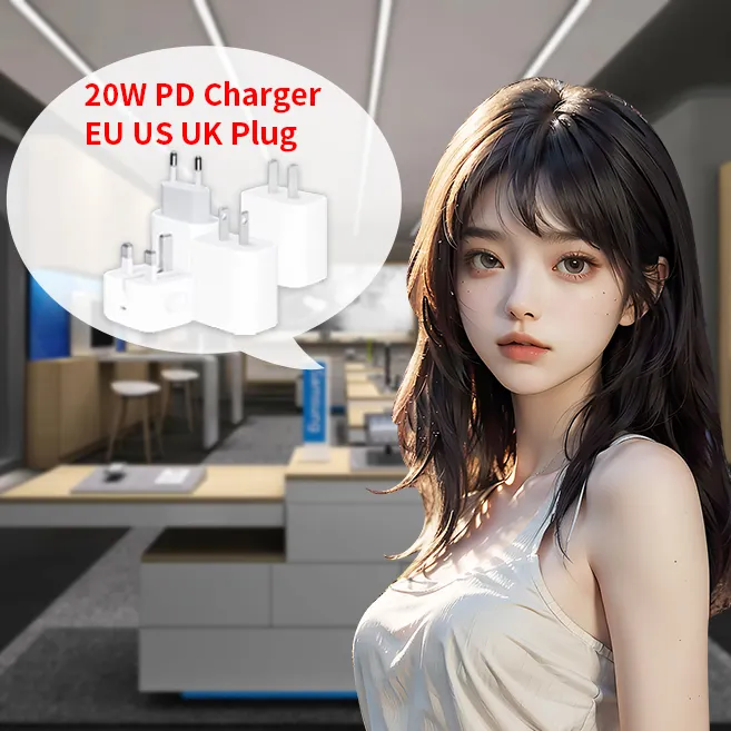 Adaptor pengisi daya Cepat 20w PD 3.0 EU/US/UK, adaptor pengisi daya steker untuk iPhone 11 12 13 14 15pro max
