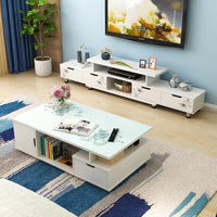 Mesa de Centro y Mueble para TV de Estilo Nórdico Minimalista, Muebles Modernos de Lujo Ligero para Sala de Estar, Conjunto Económico para el Hogar