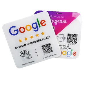Autocollant NFC pour avis Google Kazhirun, tappez pour noter 5 étoiles, autocollant sans contact en PVC acrylique pour la promotion des entreprises - Product Image 1