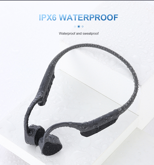 Open-Ear Bone Conduction Bluetooth 5.3 Headphones Wireless Sports Headset with Mic IPX5 Waterproof for Running Cycling Safety