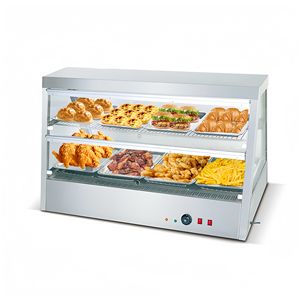 ตู้โชว์อาหารอุ่นร้อนไฟฟ้า 2 ชั้น สแตนเลส 201 ความกว้าง 1.2 เมตร ชั้นวางปรับได้ 1000 วัตต์ 220 โวลต์ ปรับอุณหภูมิได้หลายระดับ - Product Image 2