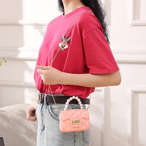 <span class=keywords><strong>Sac</strong></span> bandoulière mini en PVC tendance pour femme, avec perles, petit <span class=keywords><strong>sac</strong></span> à <span class=keywords><strong>main</strong></span> portable, pochette pour téléphone et monnaie - Product Image 4