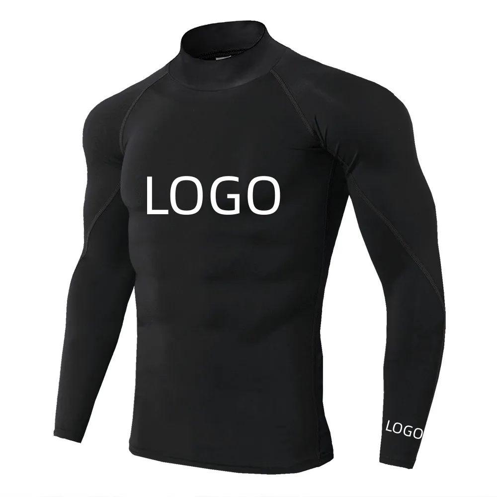 Long Sleeve Rash Guard Mens Compression Shirts Custom Quick Dry Men Gym Shirt Bjj Mma Rash Guard Shirt