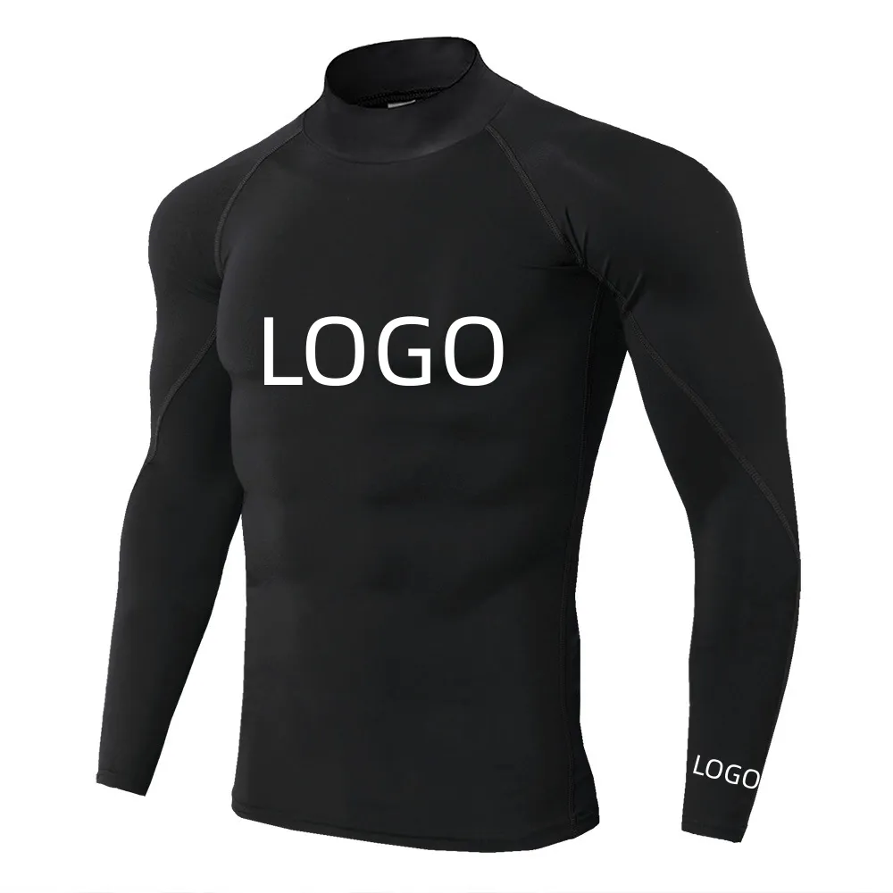 Camicia da ginnastica da uomo a manica lunga Rash Guard a compressione maglietta personalizzata da uomo a asciugatura rapida camicia da ginnastica Bjj Mma Rash Guard