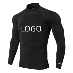 Langarm Rash Guard Herren Kompression hemden Benutzer definierte Quick Dry Men Gym Shirt