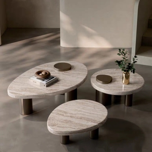 <span class=keywords><strong>Mesa</strong></span> de <span class=keywords><strong>centro</strong></span> ovalada contemporánea de lujo, mesas de <span class=keywords><strong>Centro</strong></span> de Piedra travertina, muebles de Sala, juego de <span class=keywords><strong>mesa</strong></span> de <span class=keywords><strong>centro</strong></span> de mármol - Product Image 4