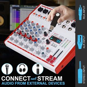 Table de mixage audio professionnelle 6 entrées avec préamplis micro, compresseurs et interface audio DSP 99 - Vente en gros - Product Image 3