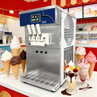 Machine à glace molle commerciale 3 saveurs en acier inoxydable avec double compresseur et fonction de pré-refroidissement