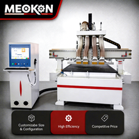 Máquina CNC de Anidamiento de Cuatro Procesos 1325, Router CNC de Madera de 4 Cabezales para Corte y Grabado de Muebles, Paneles de Puertas y Armarios