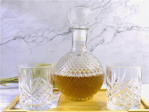 New Design Luxury Crystal Glass Bottle <strong>Wine</strong> <strong>Decanter</strong> Engraved Diamond <strong>Wine</strong> Jug <strong>Set</strong> for Business Gifts - Product Image 4