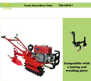 שרשרת גלגל יחיד שרשרת מיקרו-טילר קשה קרקע מפגן דשן דישון קרקע מונעת דיזל - Product Image 3