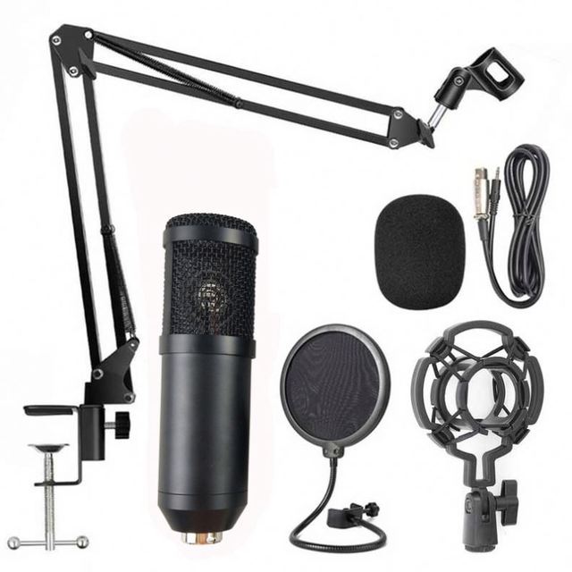 Professional 3.5mm Recording Condenser Microphone for Studio Broadcast Soundacrd BM800 With Mic Shock Mount P Filter Kit