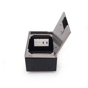 Caja de Alimentación y Datos para Piso de Concreto con Altura Ajustable, Cubierta de Acero Inoxidable y Salida para Cables - Product Image 4