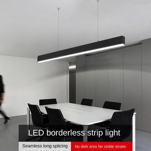 LED Hanging Lamp Dimmable Seamless Connection Linear <b>Chandelier</b> for Residential Use <b>Black</b> IP20 2-Year Warranty - Product Image 2