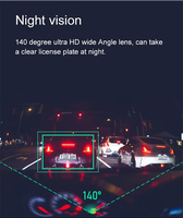 2K Ultra HD 2560x1440P Dual Lensa 12'' Kamera Spion GPS Dash Cam Penglihatan Malam Kamera Mundur 1 Tahun Perekam Video Mobil
