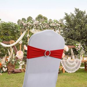 New Metallic Chair Cover Bows Gold Color <b>Wedding</b> Decoration <b>Ribbon</b> Spandex Chair Sashes for Sale - Product Image 5